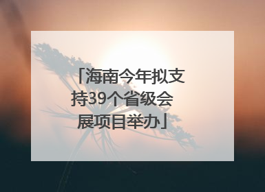 海南今年拟支持39个省级会展项目举办