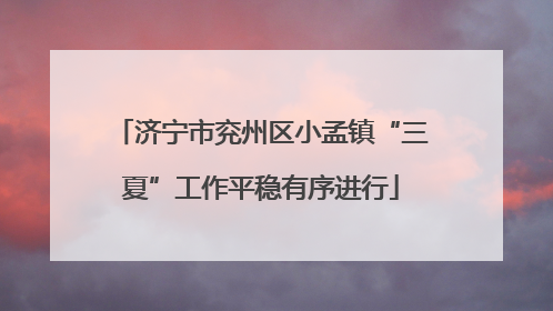 济宁市兖州区小孟镇“三夏”工作平稳有序进行