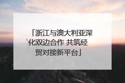 浙江与澳大利亚深化双边合作 共筑经贸对接新平台