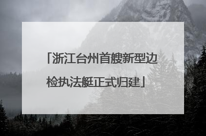 浙江台州首艘新型边检执法艇正式归建