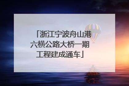 浙江宁波舟山港六横公路大桥一期工程建成通车