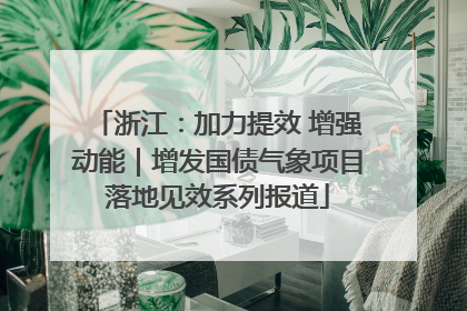 浙江：加力提效 增强动能｜增发国债气象项目落地见效系列报道