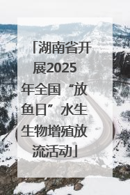 湖南省开展2025年全国“放鱼日”水生生物增殖放流活动