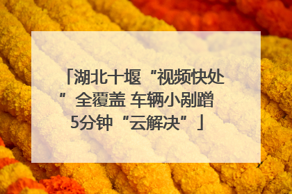湖北十堰“视频快处”全覆盖 车辆小剐蹭5分钟“云解决”