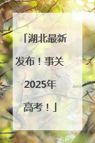 湖北最新发布！事关2025年高考！