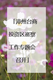 漳州台商投资区巡察工作专题会召开