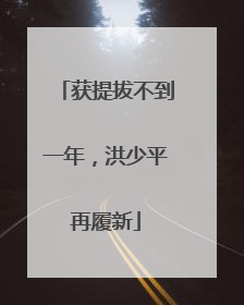 获提拔不到一年，洪少平再履新