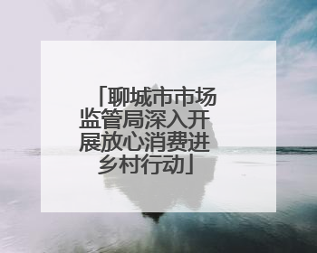 聊城市市场监管局深入开展放心消费进乡村行动