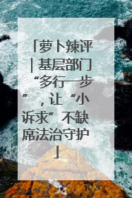 萝卜辣评｜基层部门“多行一步”，让“小诉求”不缺席法治守护