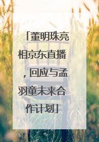 董明珠亮相京东直播，回应与孟羽童未来合作计划
