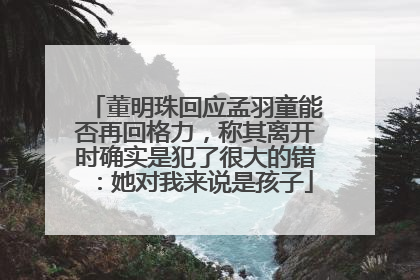 董明珠回应孟羽童能否再回格力，称其离开时确实是犯了很大的错：她对我来说是孩子