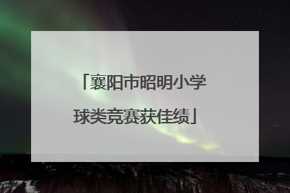 襄阳市昭明小学球类竞赛获佳绩
