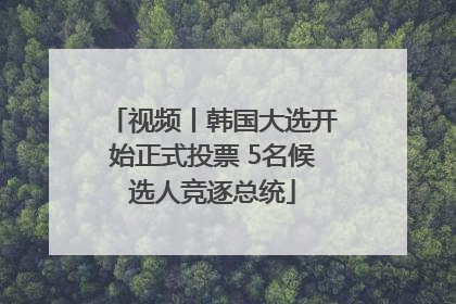 视频丨韩国大选开始正式投票 5名候选人竞逐总统