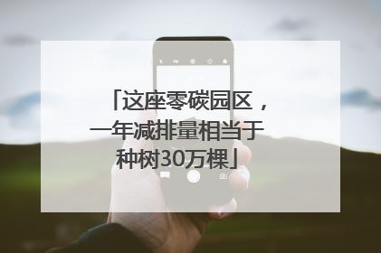 这座零碳园区，一年减排量相当于种树30万棵