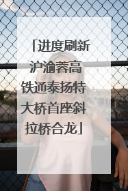 进度刷新 沪渝蓉高铁通泰扬特大桥首座斜拉桥合龙
