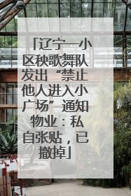 辽宁一小区秧歌舞队发出“禁止他人进入小广场”通知 物业：私自张贴，已撤掉