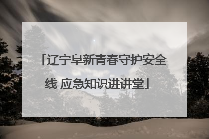 辽宁阜新青春守护安全线 应急知识进讲堂