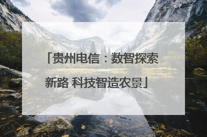 贵州电信：数智探索新路 科技智造农景