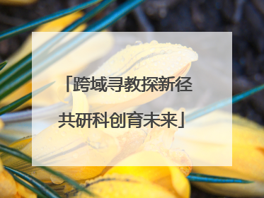 跨域寻教探新径 共研科创育未来