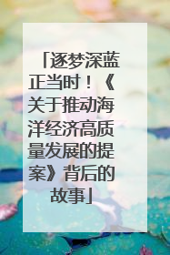 逐梦深蓝正当时！《关于推动海洋经济高质量发展的提案》背后的故事