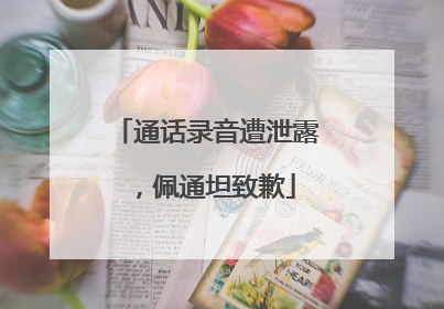 通话录音遭泄露，佩通坦致歉