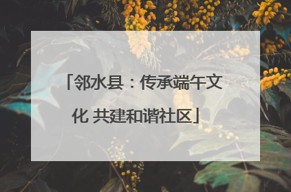 邻水县：传承端午文化 共建和谐社区