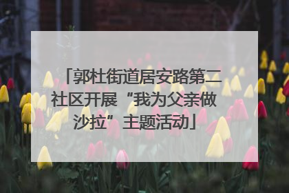 郭杜街道居安路第二社区开展“我为父亲做沙拉”主题活动