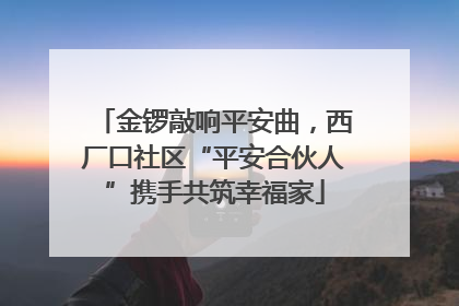 金锣敲响平安曲，西厂口社区“平安合伙人”携手共筑幸福家