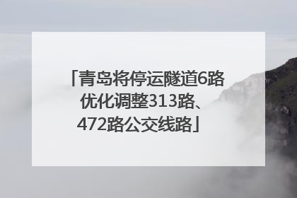 青岛将停运隧道6路 优化调整313路、472路公交线路
