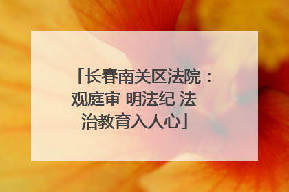 长春南关区法院：观庭审 明法纪 法治教育入人心