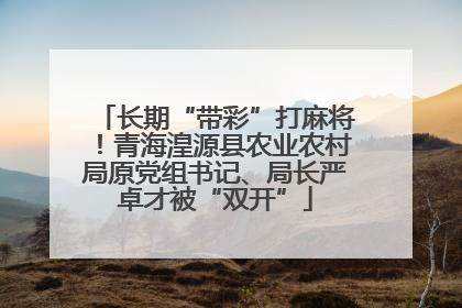 长期“带彩”打麻将！青海湟源县农业农村局原党组书记、局长严卓才被“双开”