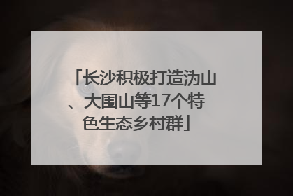 长沙积极打造沩山、大围山等17个特色生态乡村群
