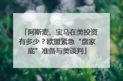 阿斯麦、宝马在美投资有多少？欧盟紧急“盘家底”准备与美谈判