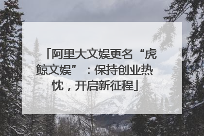 阿里大文娱更名“虎鲸文娱”：保持创业热忱，开启新征程
