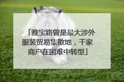 雅宝路曾是最大涉外服装贸易集散地，千家商户在困难中转型