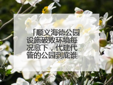 顺义海德公园设施破败环境每况愈下，代建代管的公园到底谁来管才好？