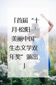 首届“十月·松阳‘美丽中国’生态文学双年奖”颁出