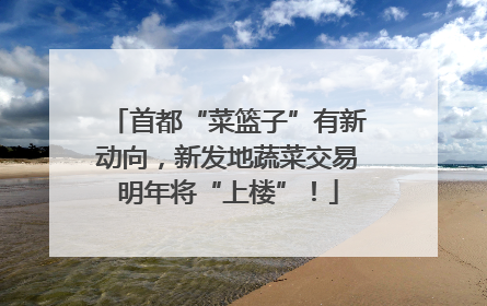 首都“菜篮子”有新动向，新发地蔬菜交易明年将“上楼”！