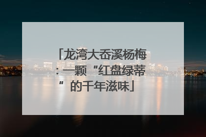 龙湾大岙溪杨梅：一颗“红盘绿蒂”的千年滋味
