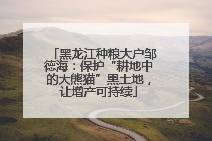 黑龙江种粮大户邹德海：保护“耕地中的大熊猫”黑土地，让增产可持续