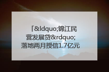 “锦江民营发展贷”落地两月授信1.7亿元，惠及118家民企