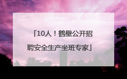 10人！鹤壁公开招聘安全生产坐班专家