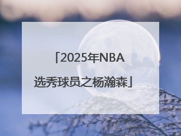 2025年NBA选秀球员之杨瀚森