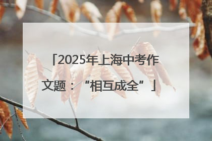 2025年上海中考作文题：“相互成全”