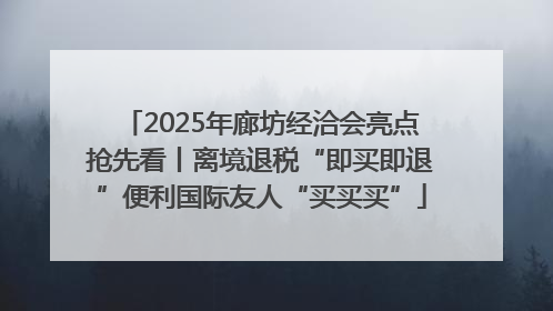 2025年廊坊经洽会亮点抢先看丨离境退税“即买即退”便利国际友人“买买买”