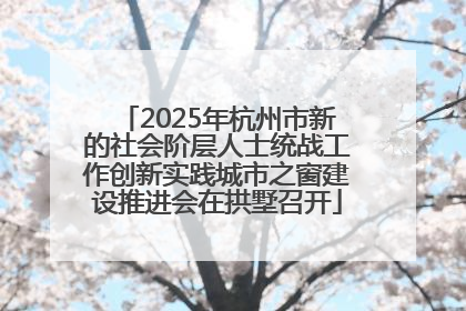 2025年杭州市新的社会阶层人士统战工作创新实践城市之窗建设推进会在拱墅召开