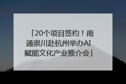 20个项目签约！南通崇川赴杭州举办AI赋能文化产业推介会