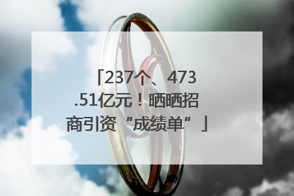 237个、473.51亿元！晒晒招商引资“成绩单”