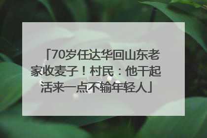 70岁任达华回山东老家收麦子！村民：他干起活来一点不输年轻人